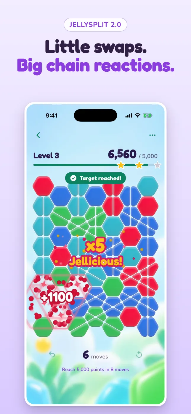 Little swaps. Big chain reactions. A Campaign level passes its target with a x5 combo.